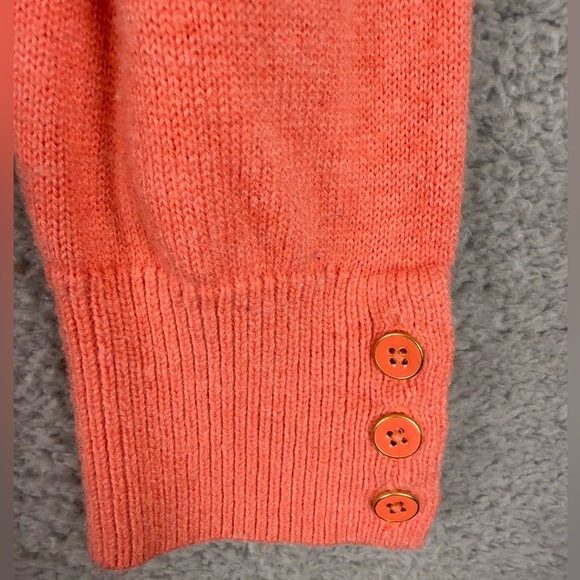 Talbots lambswool blend coral cable knit sweater size large preowned - Picture 4 of 10